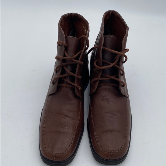 Vintage Candid Statements Brown Leather Ankle Boots women 7M casual office Y2K - Picture 4 of 10